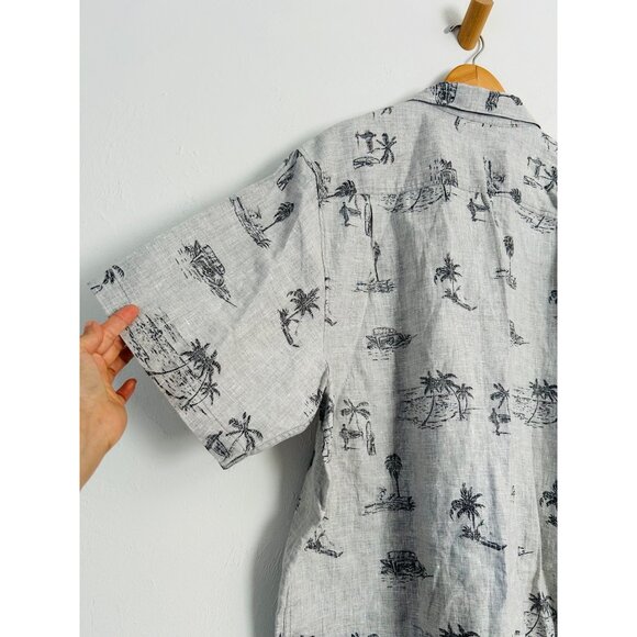 TOMMY BAHAMA Mens XL 100% Linen Short Sleeve Button Down Shirt - Picture 5 of 11